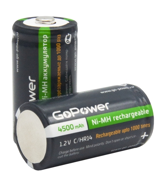Аккумулятор бытовой GoPower HR14 C BL2 NI-MH 4500mAh блистер (2 шт.)