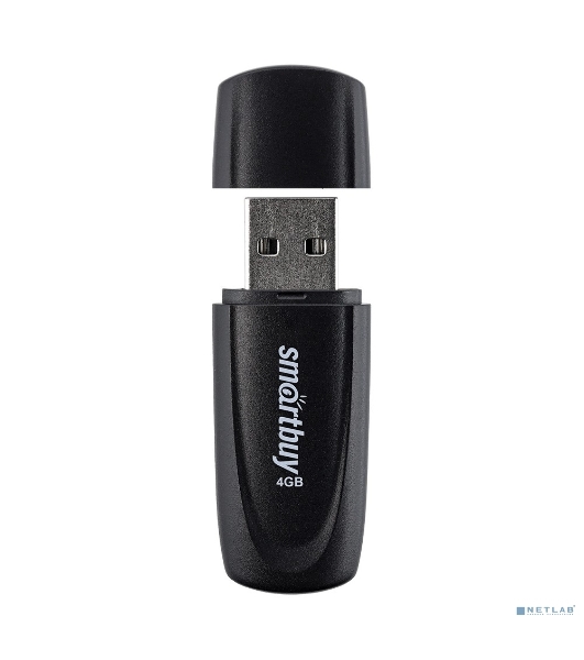 Флешка USB Smartbuy Scout Black (SB004Gb2SCK), 4Gb, USB 2.0, R/W 10/7, черный