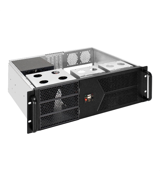 Серверный корпус ExeGate Pro 3U400-07 (RM 19', высота 3U, глубина 400, БП 1200ADS, 2*USB)