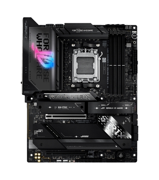 Материнская плата ASUS ROG STRIX X870E-E GAMING WIFI, AM5, AMD X870E, 4xDDR5, 4xSATA, 5xM.2, 1xPCI-E 5.0 x16, 1xPCI-E 4.0 x4, 1xHDMI, 1xUSB-C 3.2 Gen 2, 1xUSB-C 3.2 Gen 2x2, 2xUSB-C 4.0, 1x 5Gb LAN, 9xUSB-A 3.2 Gen 2, 2x3.5 мм, TOSLINK, 1xWi-Fi 7, ATX