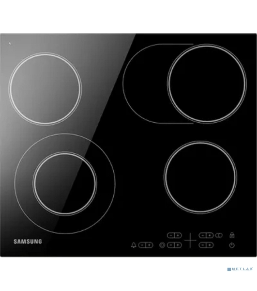 Встраиваемая электрическая варочная панель Samsung NZ64T3516AK/WT, 55 х 575 х 505 мм, стеклокерамика, скошенный край, черный