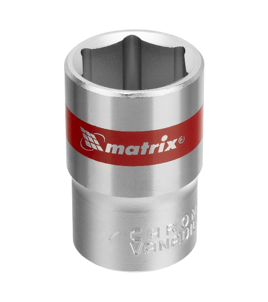 Головка торцевая Matrix, 18 мм, 6-гранная, CrV, под квадрат 1/2', хромированная