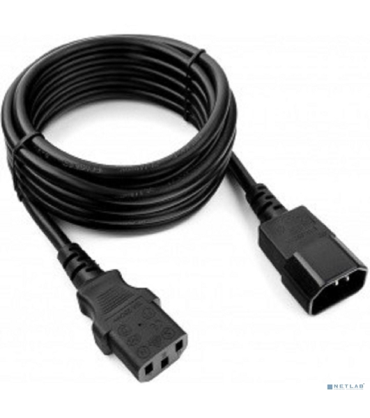 Кабель питания сист.блок-монитор Cablexpert PC-189-1-3M, 3м, C13-C14, 3x1кв.мм., черный, с заземлением