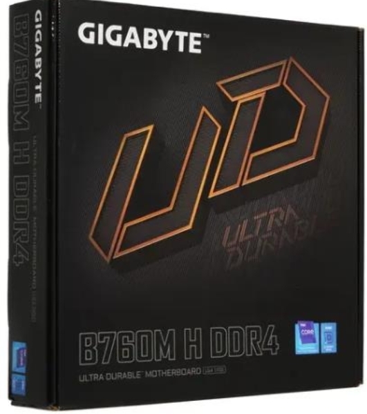 Материнская плата Gigabyte B760M H DDR4, LGA 1700, Intel B760, 2xDDR4, 4xSATA, 2xM.2, 1xPCIe 4.0 x16, 1xPCIe x1, 1xHDMI, 1xVGA, 1x 1Gb LAN, 2xUSB 2.0, 4xUSB 3.2 Gen 1, 3x3.5 мм, 7.1, Micro ATX