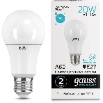 Лампа светодиодная Gauss Elementary 20Вт цок.:E27 груша 220B 4100K св.свеч.бел.нейт. A60 (упак.:10шт) (23229), фото4