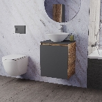 Тумба Bau Dream Blackwood 50 графит, раковина BAU Dream D43, смеситель для раковины высокий Hotel Still, нержавеющая сталь, фото9