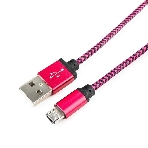 Кабель Gembird USB 2.0 Cablexpert AM/microBM 5P, 1м, нейлоновая оплетка, алюминиевые разъемы, фиолетовый, пакет, фото 1