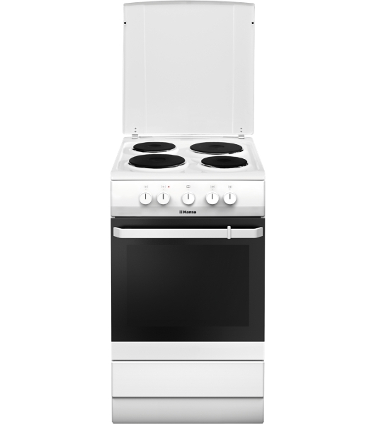 Плита электрическая Hansa FCEW53000 белый, конфорок 4 шт, духовка 68 л, 50 см x 85 см x 60 см