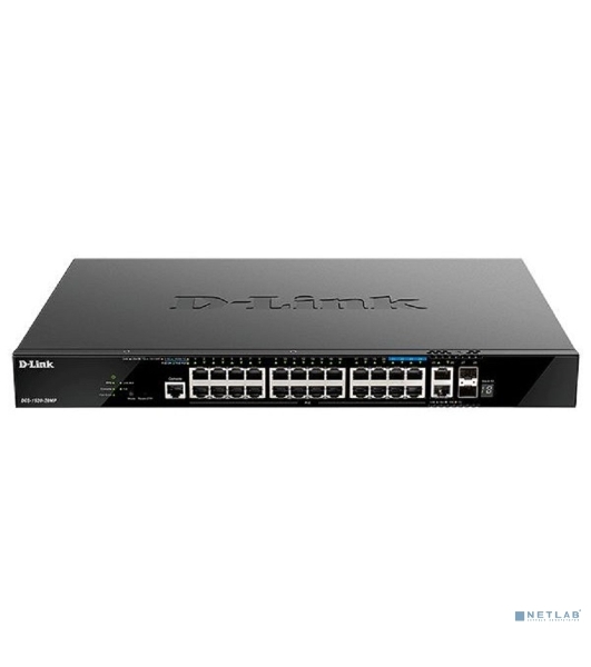 Коммутатор D-Link DGS-1520-28MP/A1A, 20×1 Гбит/с + 4×2.5 Гбит/с + 2×10 Гбит/с Base-T + 2×10 Гбит/с SFP+, управляемый