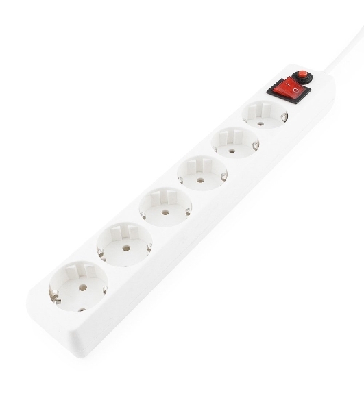 Сетевой фильтр Гарнизон ECL-6-W-3, 6 р, 10А, 3 м, ур.защиты 4, белый, пакет