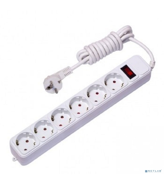 Сетевой фильтр EKF UFA16-310-6-03 6x3 м 16А/3,2 кВт с выкл. c/з ПВС 3х1,0 Блокбастер XL EKF PROxima