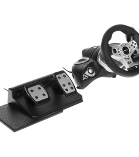 Игровой руль Dialog GW-155VR CyberPilot - эф.вибрации, 2 педали, рычаг ПП, PC USB