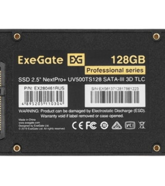 Накопитель SSD ExeGate NextPro+ UV500TS128, 128Gb, 2.5', SATA, R/W 553/498