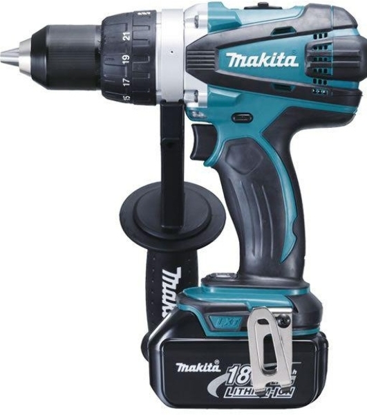 Дрель-шуруповерт Makita DDF458RFE, 18 В, 1,5 Ач, 42 Нм, бесщеточный, ударный