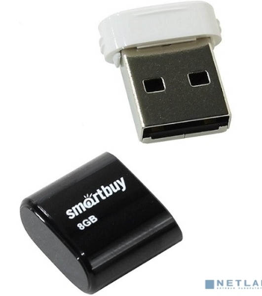 Флешка USB Smartbuy LARA black (SB8GBLara-K), 8Gb, USB 2.0, R/W 15/5, черный/белый