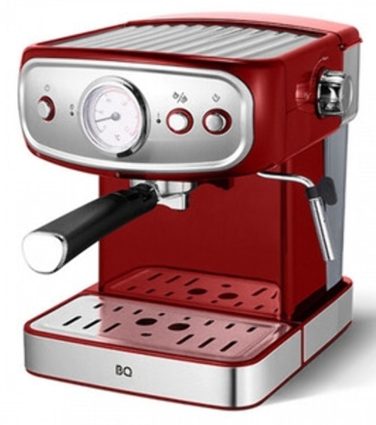 Кофеварка рожковая BQ CM1006 красный-стальной, исп. кофе - молотый, 1,5 л, 850 Вт, 15 бар