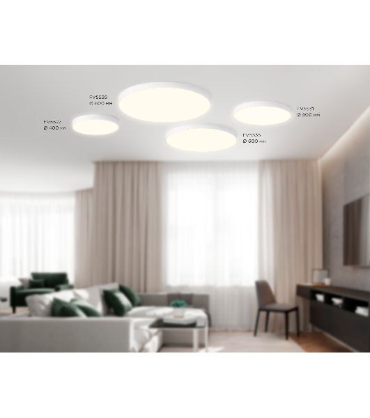 Потолочный светодиодный светильник Ambrella light FV5527 WH белый LED 45W 3000K D400*58 (Без ПДУ)