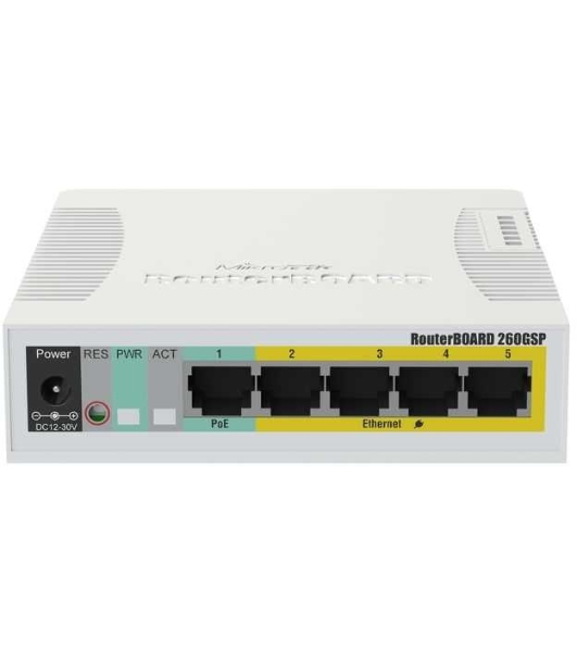 Коммутатор сетевой MikroTik RB260GSP RouterBOARD 260GSP with indoor case and power supply