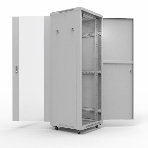 Напольный шкаф Rexant 19' серии Standart 22U 600х1000 мм, передняя дверь стекло, задняя дверь металл, RAL 7035 (состоит из 3 частей), фото 1