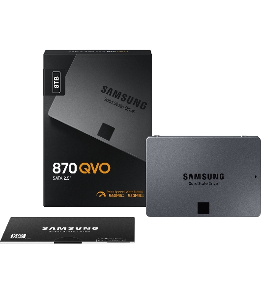 Накопитель SSD Samsung 870 QVO, 8TB, SATA III, 2.5', R/W 560/530