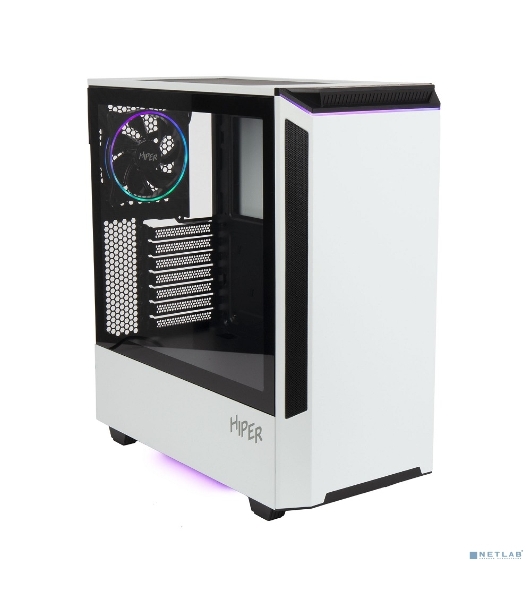 Компьютерный корпус Hiper PW81 белый без БП ATX 3x120мм 2xUSB2.0 2xUSB3.0 audio bott PSU