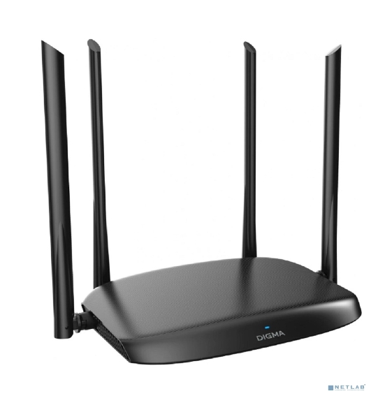 Роутер беспроводной Digma DWR-AC1202 AC1200 10/100/1000BASE-TX черный