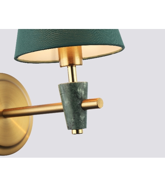 Настенный светильник Ambrella light LH75055 BS/GN латунь/зеленый E14 max 40W 230*140*270