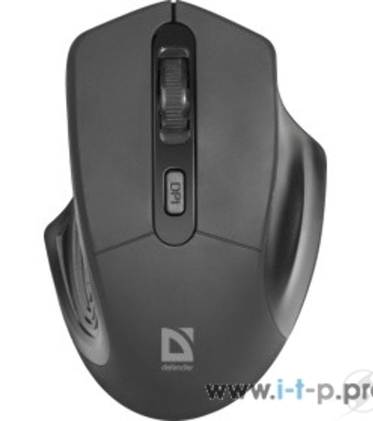 Мышь беспроводная Defender Datum MB-345 черный, 1600 dpi, радиоканал, USB, кнопки - 4