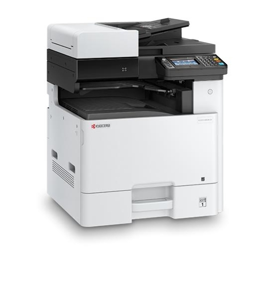 МФУ лазерное Kyocera Ecosys M8124cidn (1102P43NL0), A3, цветной, печ. до 24 стр/мин. (А4) до 12 стр/мин. (А3), скан. до 50 стр/мин., 1200 x 1200 dpi (печать) 600x600dpi (скан.), USB, RJ-45, NFC, Air Print, Mopria