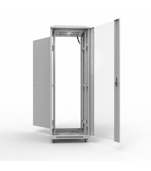 Напольный шкаф Rexant 19' серии Standart 22U 600х1000 мм, передняя дверь стекло, задняя дверь металл, RAL 7035 (состоит из 3 частей)