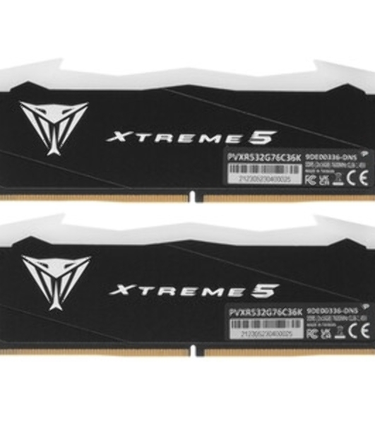 Оперативная память Patriot Viper Xtreme 5, DDR5, 32GB (2x16GB), 7600MHz, CL36, DIMM, с радиаторами, черный