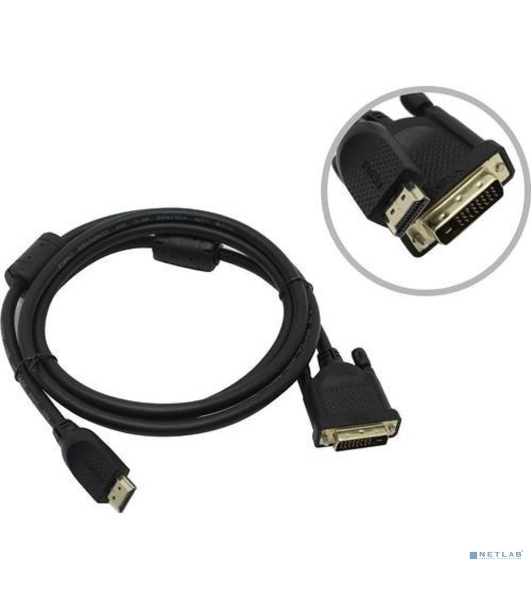 Кабель HDMI AM/DVI(24+1)M, 1.8м, CU, 1080P@60Hz, 2F, VCOM CG484GD-1.8M