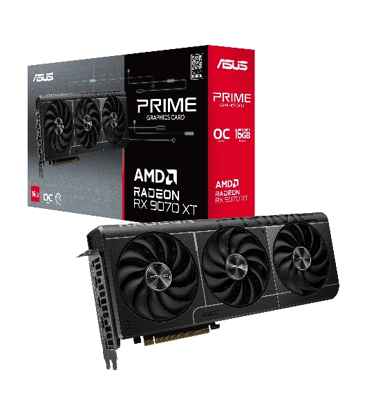 Видеокарта Asus PCI-E PRIME-RX9070XT-O16G AMD Radeon RX 9070XT 16Gb 256bit GDDR6 2460/20000 HDMIx1 DPx3 HDCP Ret