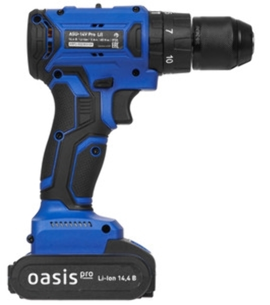 Дрель-шуруповерт Oasis ASU-14V Pro, 14,4 В, 2 Ач, 45 Нм, бесщеточный, ударный