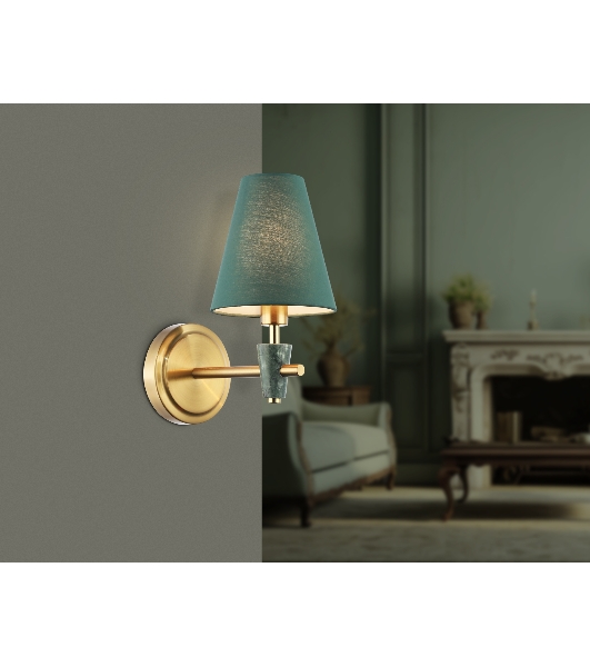 Настенный светильник Ambrella light LH75055 BS/GN латунь/зеленый E14 max 40W 230*140*270