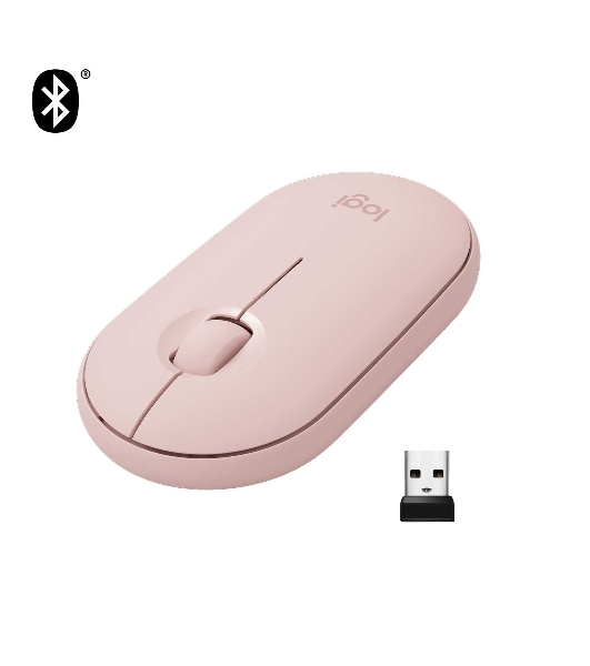 Мышь беспроводная Logitech Pebble M350 розовый, 1000 dpi, радиоканал, Bluetooth, USB, кнопки - 3