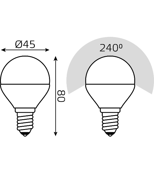 Лампа светодиодная Gauss Basic 10531252T 5.5Вт цок.: E14 шар 220B 4100K св. свеч. бел. нейт. (упак.: 3 шт)