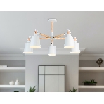 Светильник Ambrella light TR82208/5 WH/LW белый/светлое дерево E27/5 max 40W D780*430, фото3