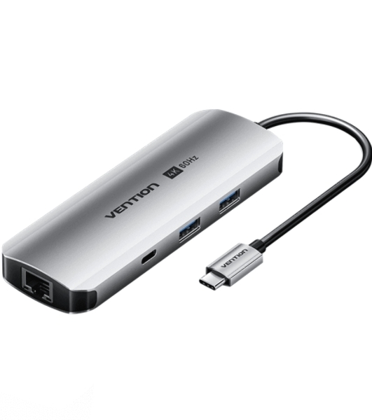 USB-концентратор Vention TQMHB, USB Type-C, USB/HDMI/RJ-45/SD, USB Type-C