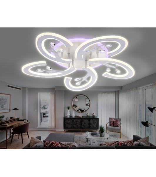 Потолочный светодиодный светильник FA512/5 WH белый 120W 610*580*80 (ПДУ РАДИО 2.4G)
