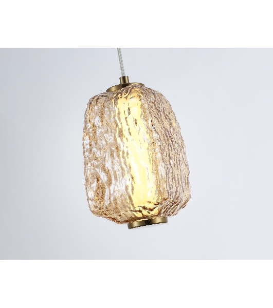 Подвесной светодиодный светильник Ambrella light LH30101 SB/TI бронза/янтарь 8W 3000K 140*140*1575