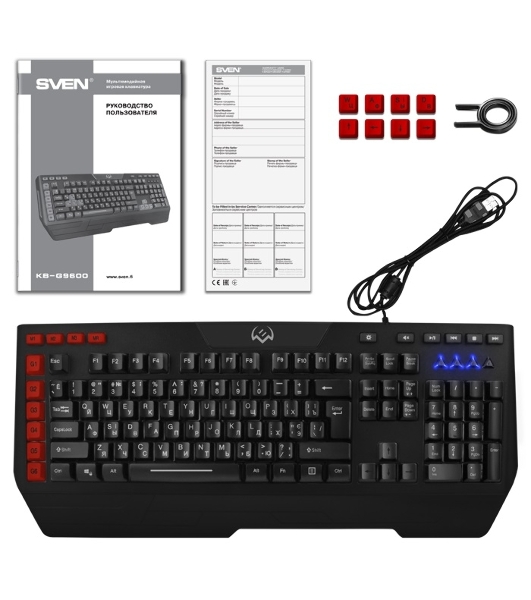 Клавиатура SVEN KB-G9600 проводная, USB Type-A, чёрный