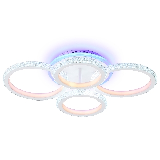 Потолочный светодиодный светильник FA9524/2+2 WH белый 92W 6400K/3000K+RGB 560*370*110 (ПДУ РАДИО 2.4G)