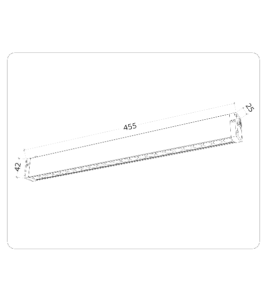 Управляемый светодиодный светильник для шинопровода Magnetic Ambrella light GL1314 BK черный IP20 24W 3000K-6400K 220V 24° 455*25*42 (Без ПДУ)