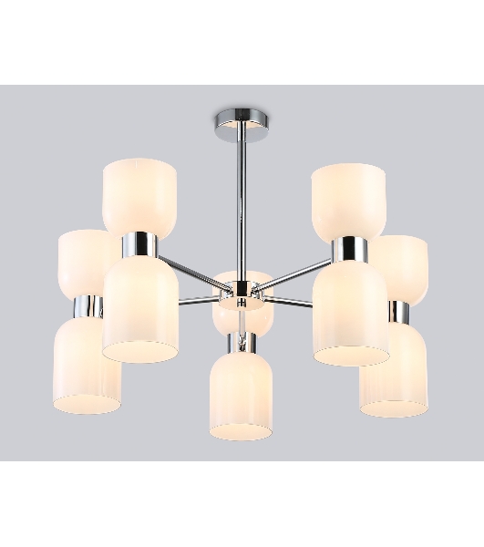 Люстра Ambrella light LH56083/10 СH/FR хром/белый матовый E14*10 max 40W D700*510