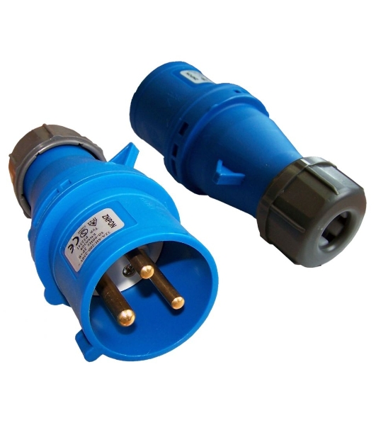 Вилка Lanmaster LAN-IEC-309-32A1P/M IEC 309 32A 250V blue