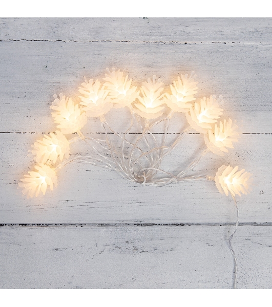 Гирлянда Neon-night светодиодная 'Шишки' 1.5 м, 10 LED, прозрачный ПВХ, цвет свечения теплый белый, 2 х АА (батарейки не в комплекте)