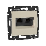 Розетка Valena розетка 2*RJ45 кат.5e, сл. кость, фото 1