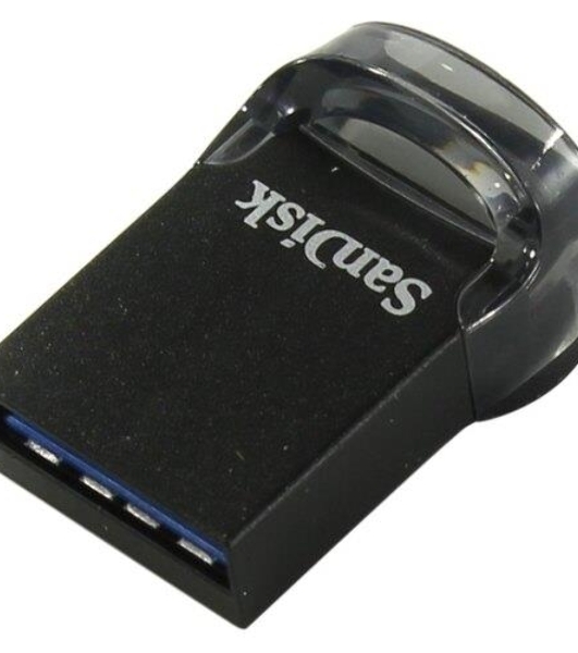 Флешка USB Sandisk CZ430 ULTRA FIT (SDCZ430-128G-G46), 128Gb, USB 3.1, R/W 130/40, черный