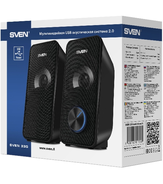 Акустическая система SVEN 335, черный (6 Вт, питание USB)